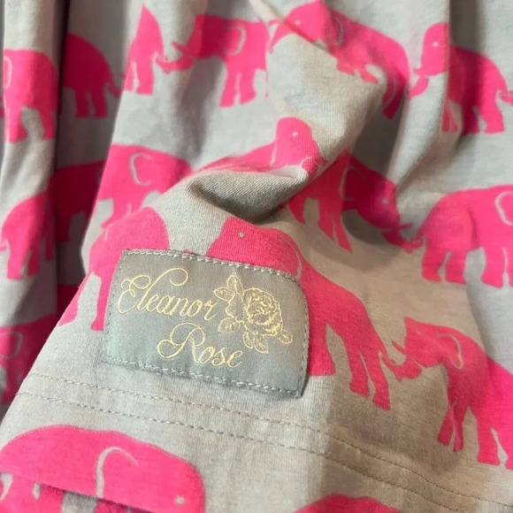 Eleanor Rose Elephant Dress | Grey  & Pink with Pockets | 10-12 Girl - Picture 7 of 8